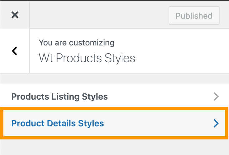 customize wt products details styles