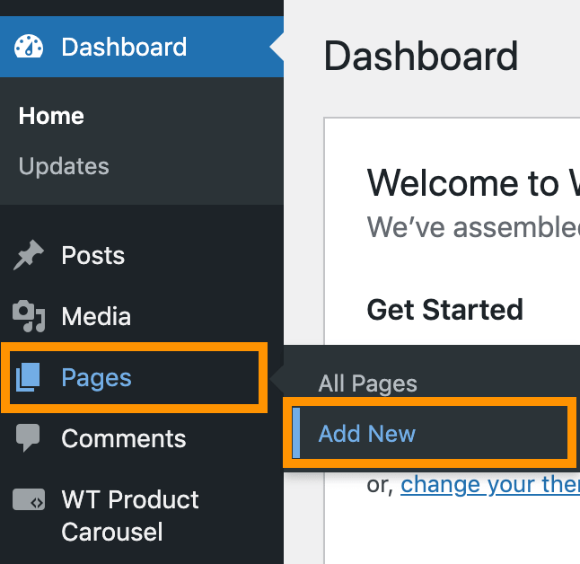 global click pages add new