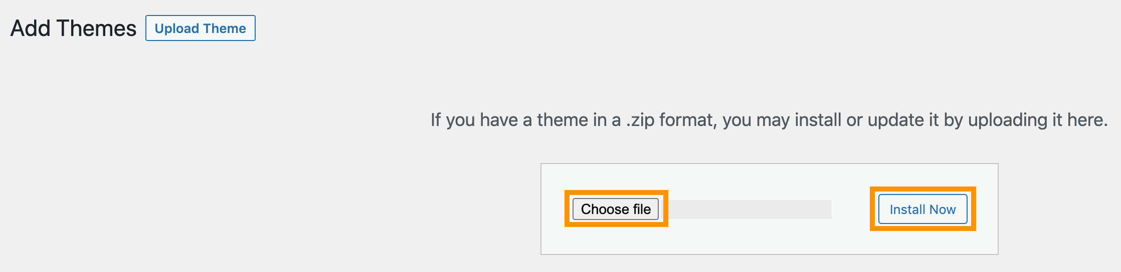 global theme choose file install now