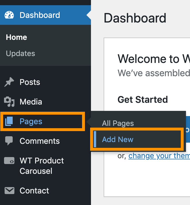 pages add new