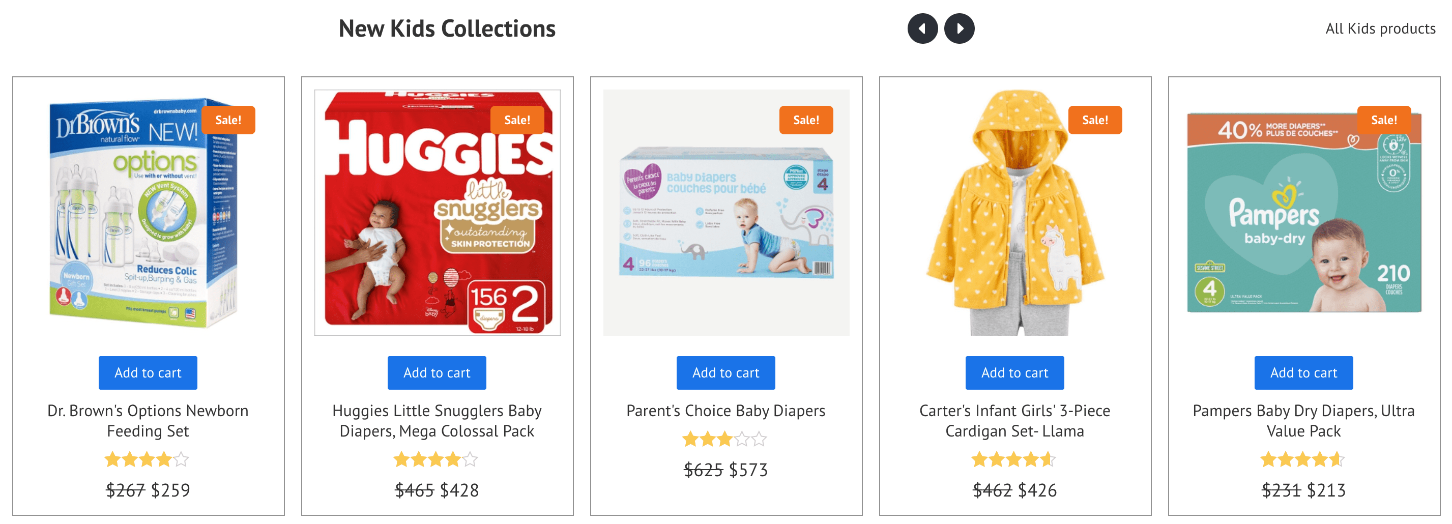 products carousel