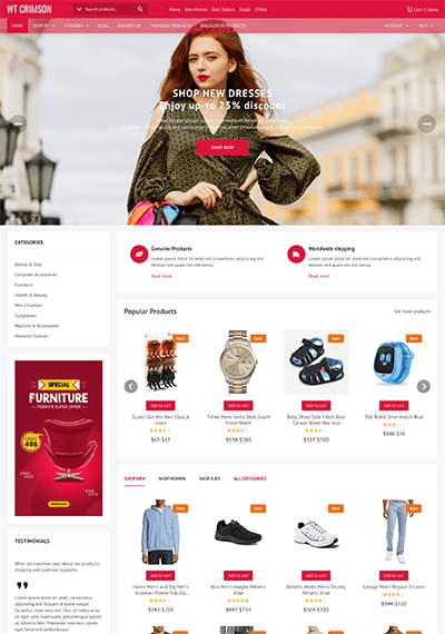 WT Crimson - WordPress eCommerce Theme for WooCommerce