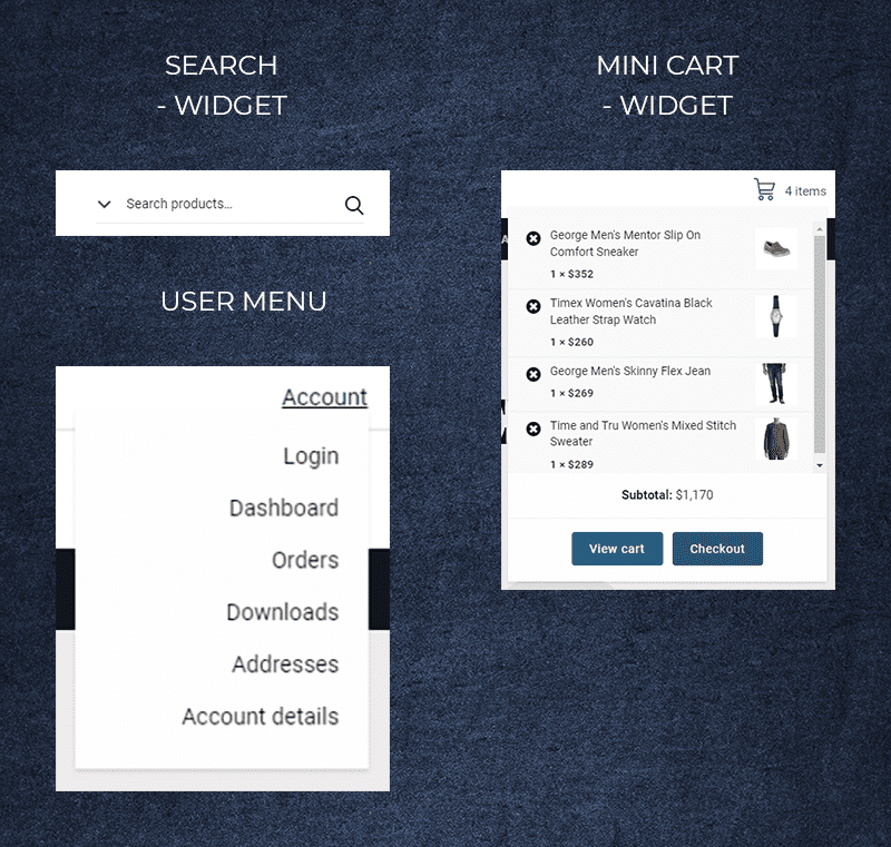 Daisyr Search Cart Usermenu