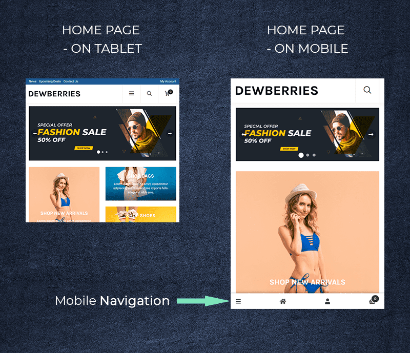 Dewberries Tablet Mobile